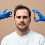 Healthcare professional preparing a PRP injection with a blood sample, comparing PRP and stem cell therapy for plantar fasciitis treatment.